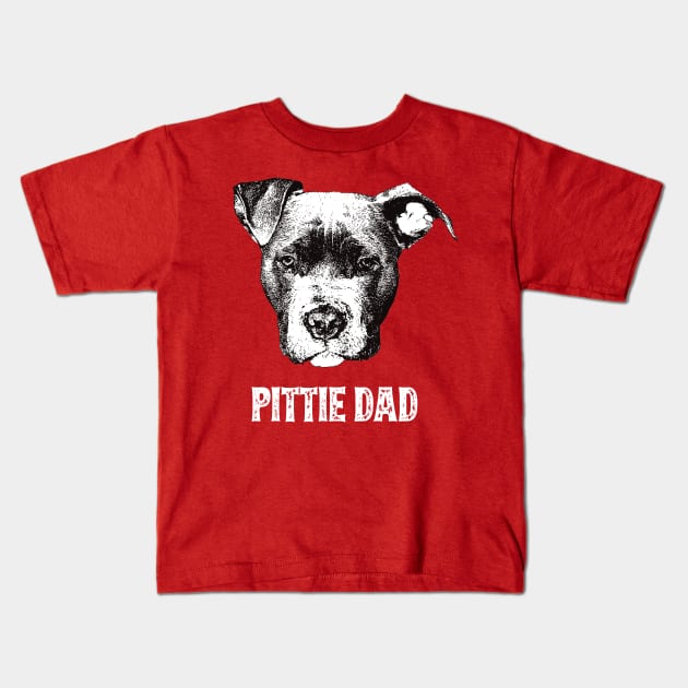 American Pit Bull Terrier Dad Kids T-Shirt by DoggyStyles